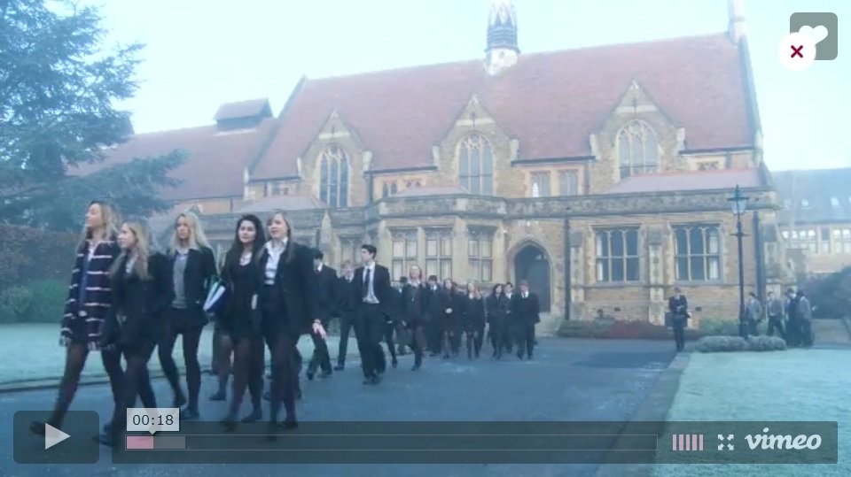 Screenshot of a Charterhouse School video